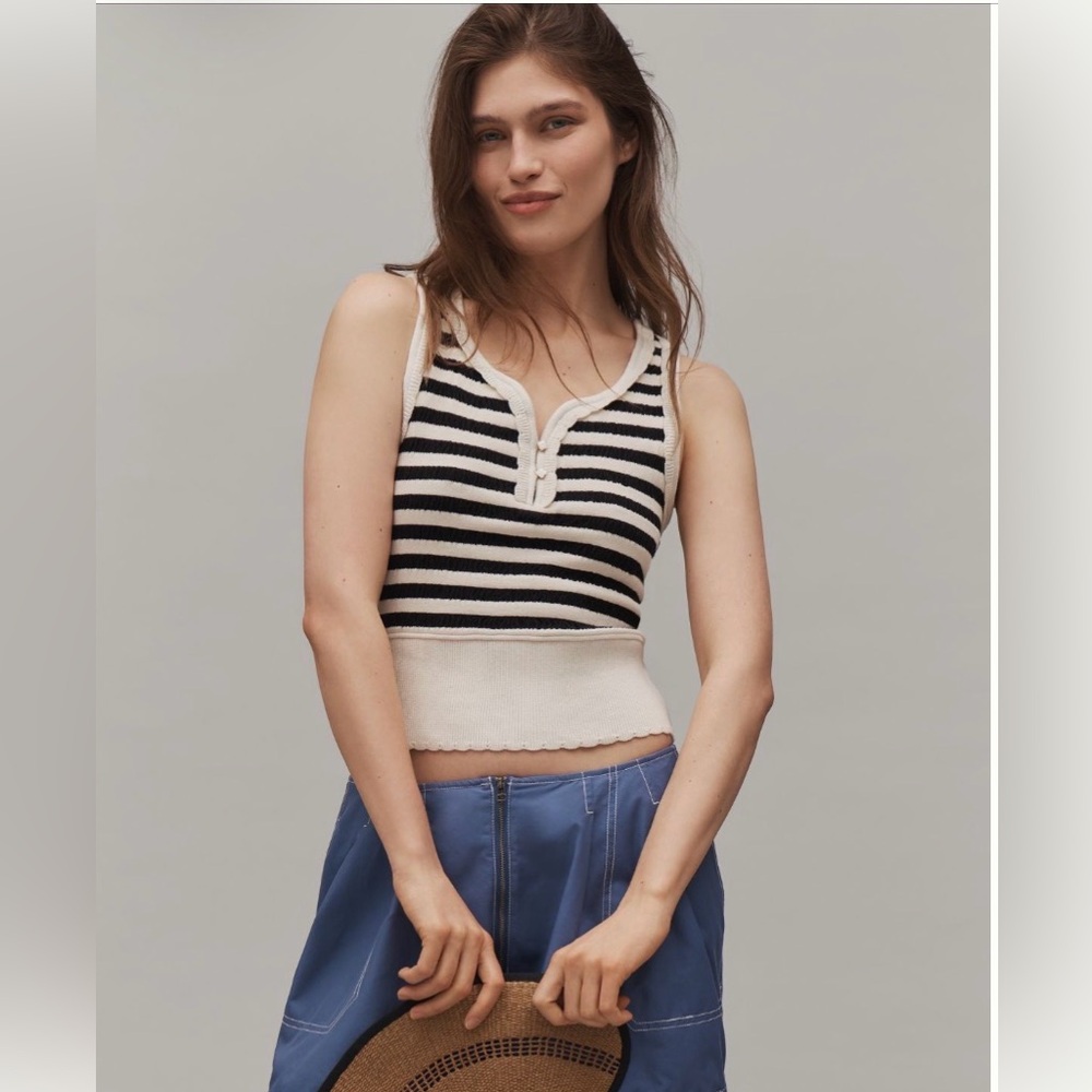 Maeve Textured Cropped Tank